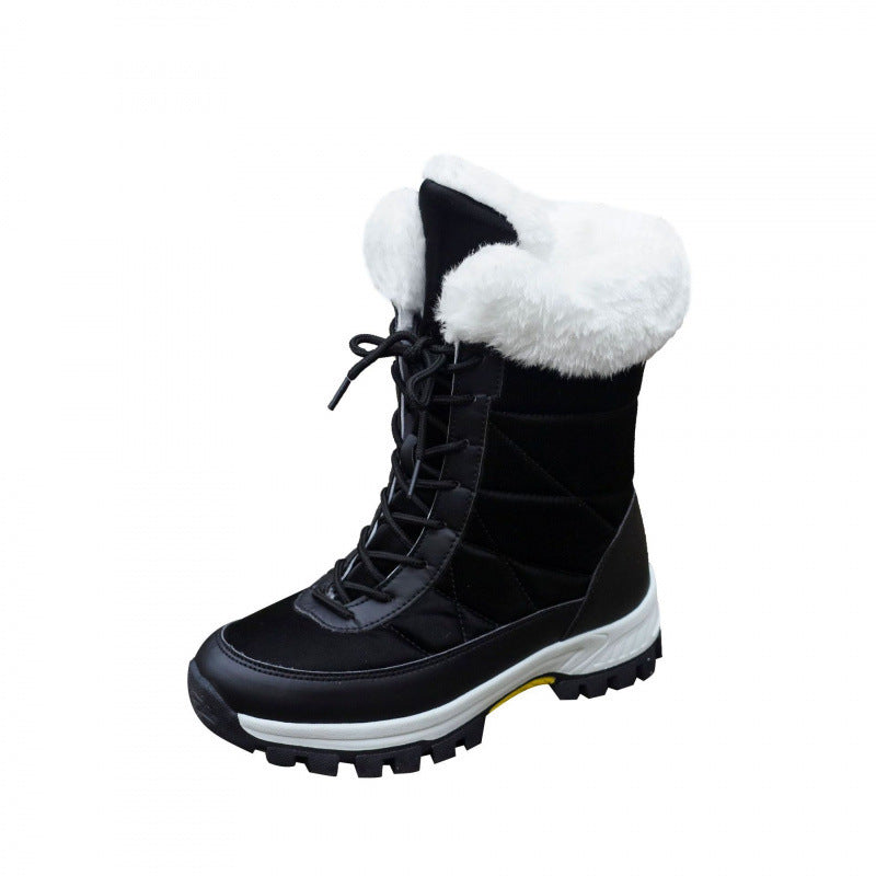 Damen Winterstiefel mit Kunstfellkragen, gesteppter Schaft und profilierter Thermosohle Shop Nory