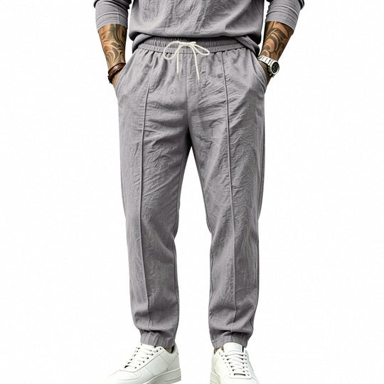 Herren Tapered-Freizeithose mit Tunnelzug, Bügelfalte und elastischem Saum Shop Nory