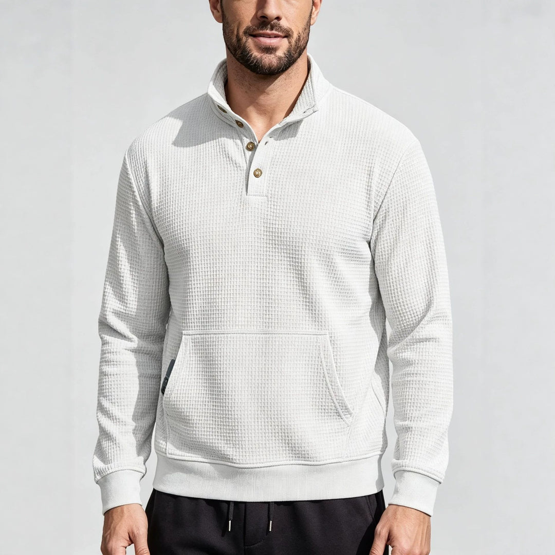 Herren Modischer Sportpullover mit Knopfleiste