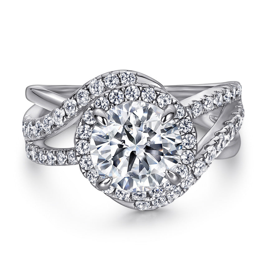 Damen Verlobungsring mit funkelnden Zirkonia-Steinen und elegantem Design Shop Nory