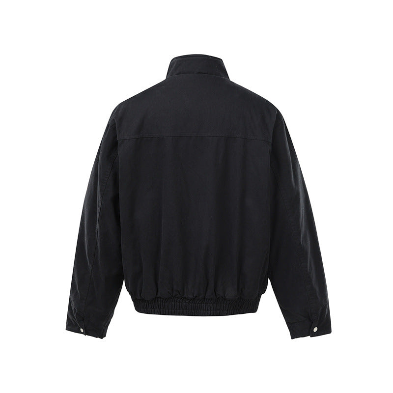 Herren Kurzboxy Utility-Bomberjacke aus Canvas mit gesteppter Frontpasse und Stehkragen Shop Nory