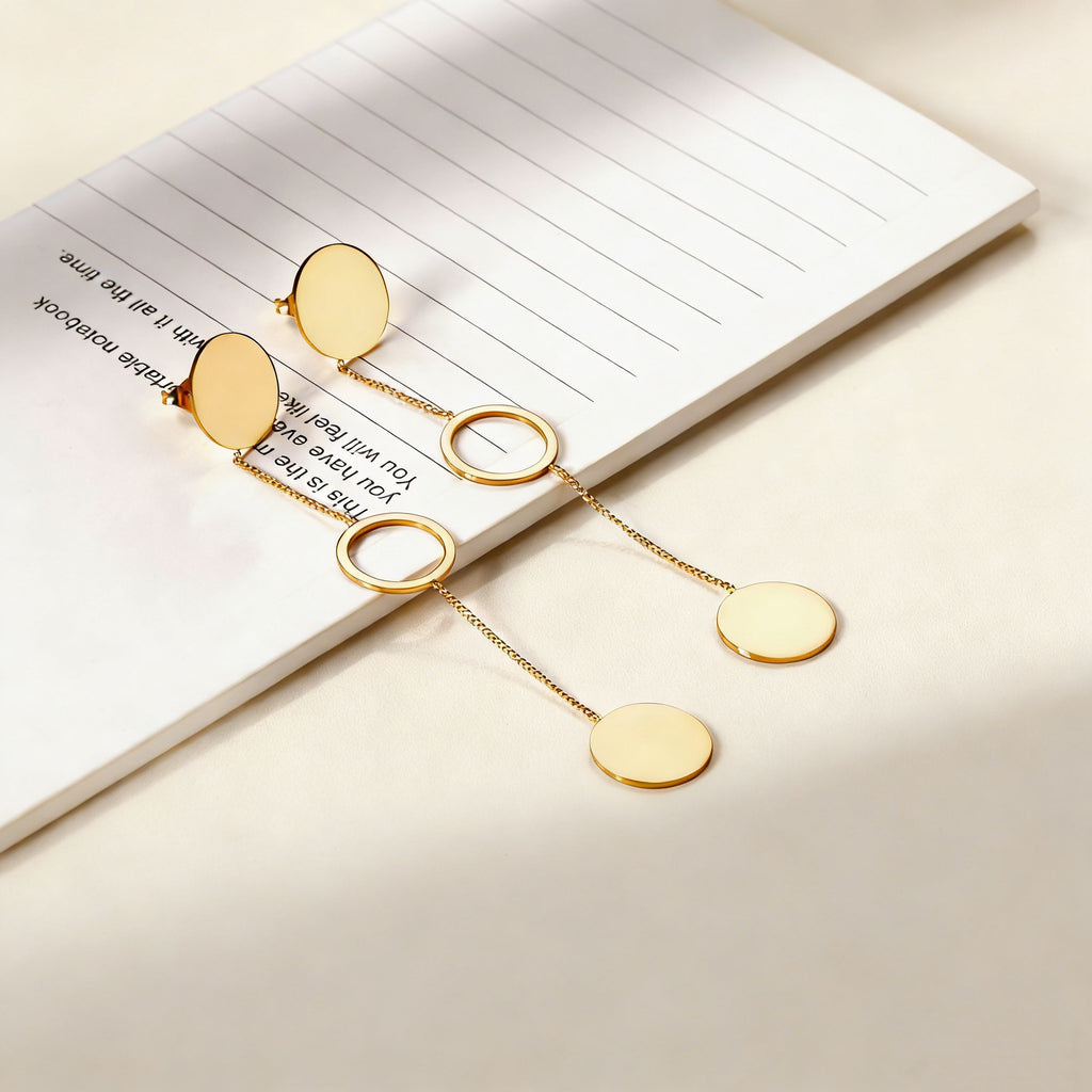 Damen Hängende Ohrstecker mit modernem Ketten-Design und vielseitigem Goldfinish Shop Nory