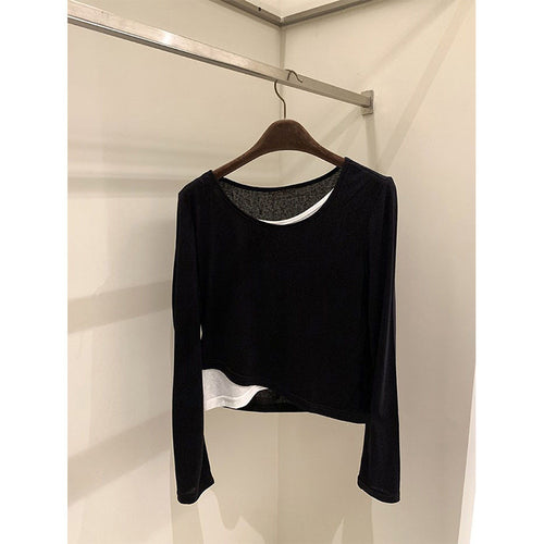 Damen Lässiges Langarmshirt mit asymmetrischem Schnitt Shop Nory
