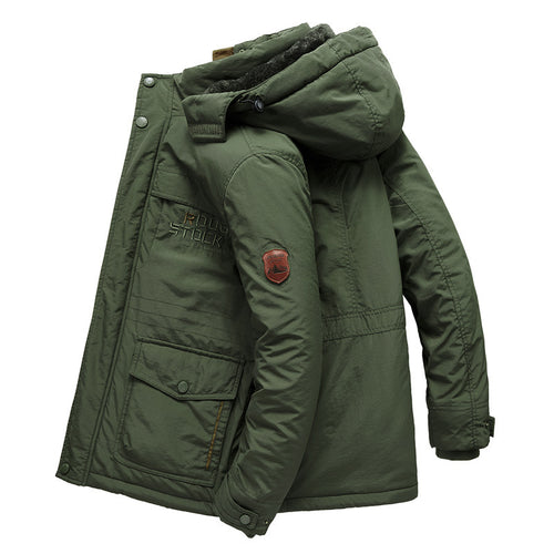 Herren Thermisch gefütterter Fieldparka mit Kunstfell-Innenfutter und Multifunktions-Taschen Shop Nory