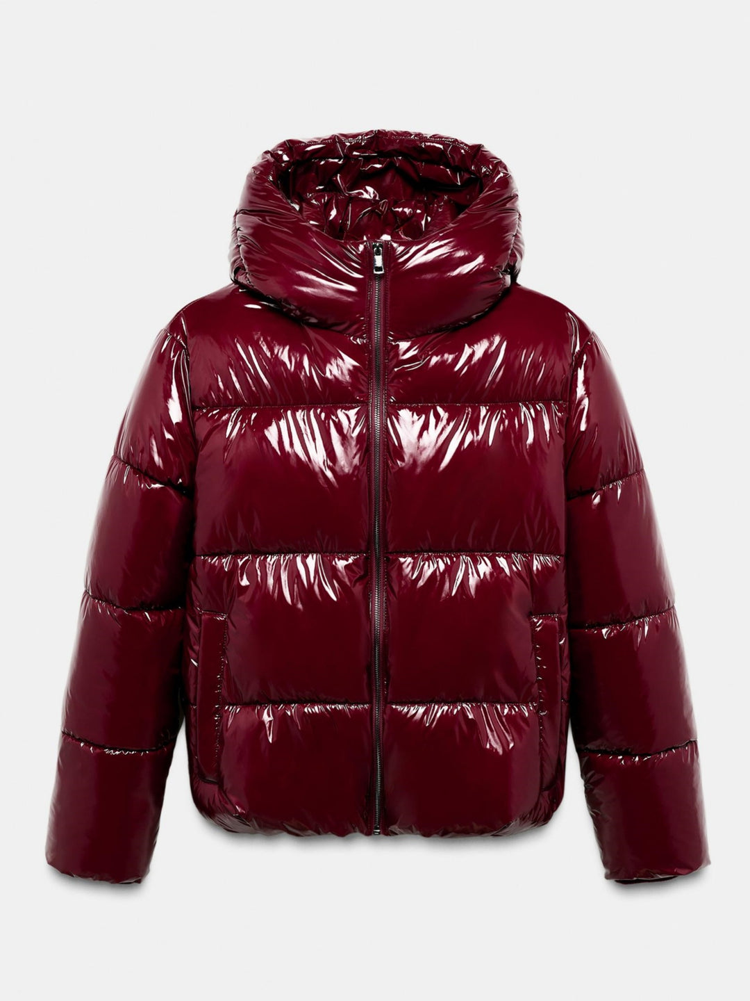 Damen Hochglanz Steppjacke mit hohem Kragen