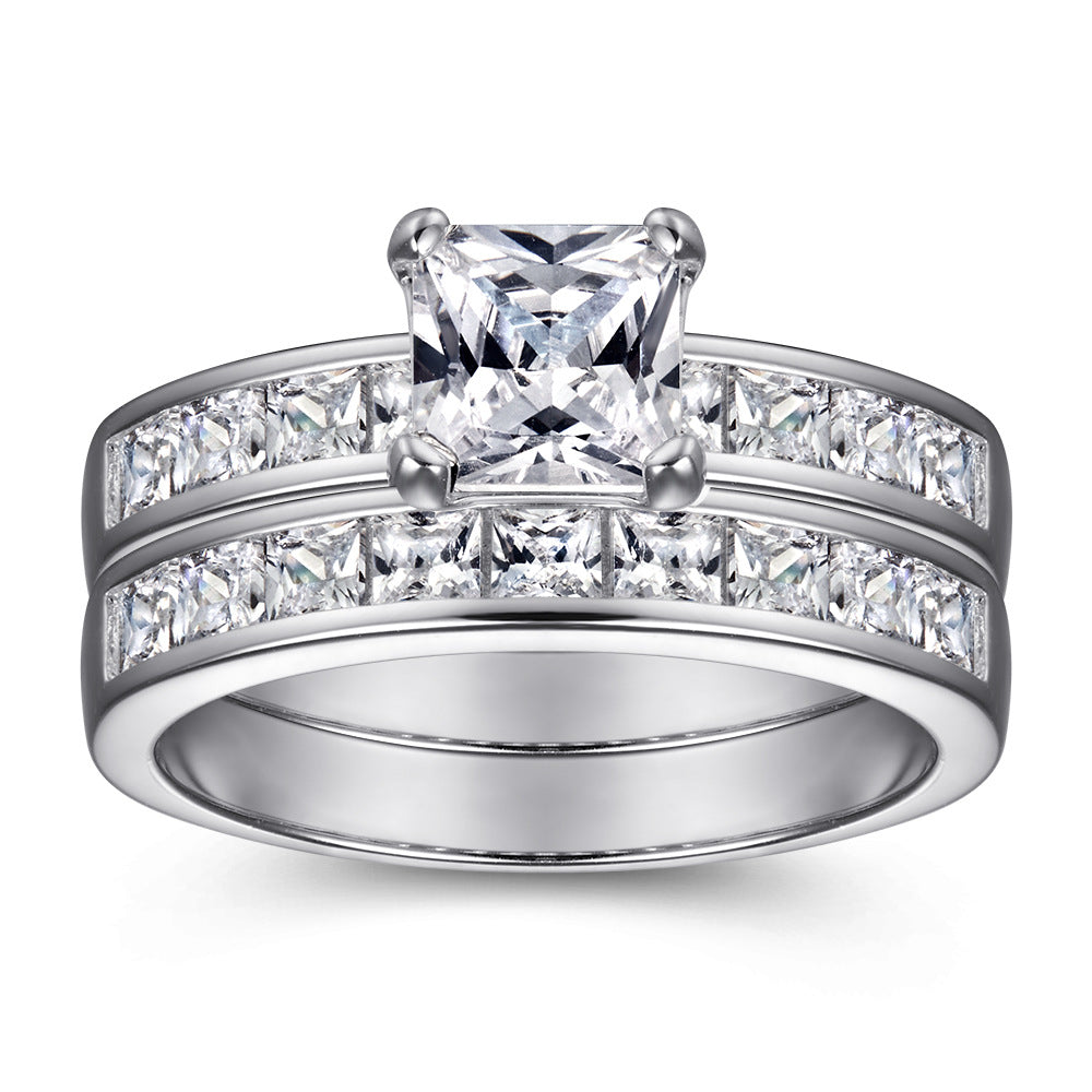 Damen Verlobungsring mit ovalem Solitär und filigraner Zirkonia-Verzierung Shop Nory