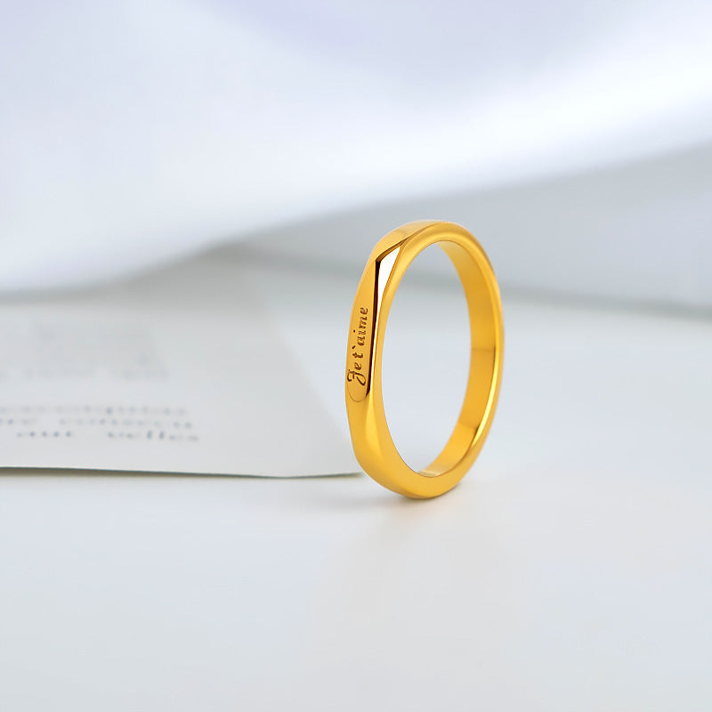 Damen gehobener Ring mit elegantem Schriftzug Shop Nory