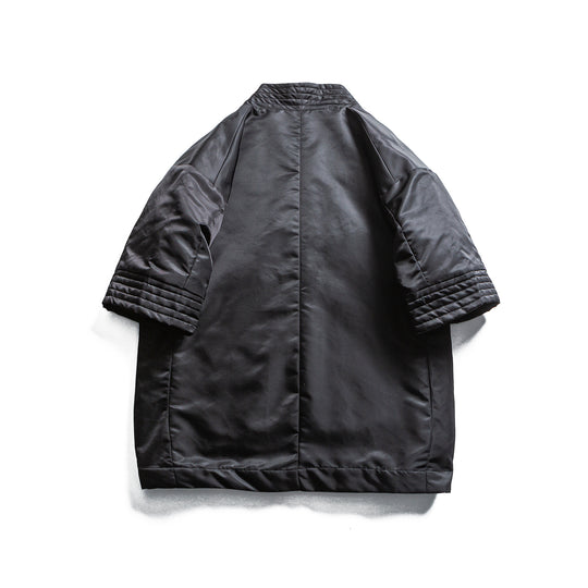 Unisex Gepolsterte Kimono-Jacke mit kurzem Ärmel und Taillengürtel Shop Nory