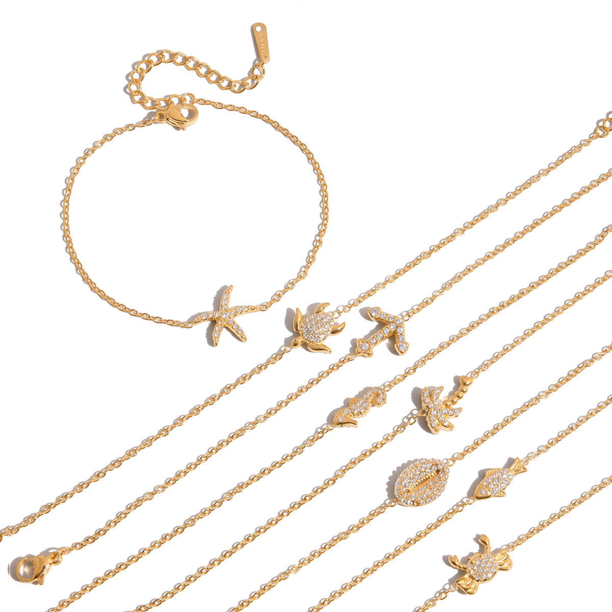 Damen Halskette mit charmantem Seepferdchen-Anhänger aus hypoallergenem Edelstahl Shop Nory