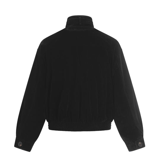 Herren Veloursleder-Blouson im Aviator‑Stil mit Stehkragen, Taillenriegel und Reißverschlusstaschen Shop Nory