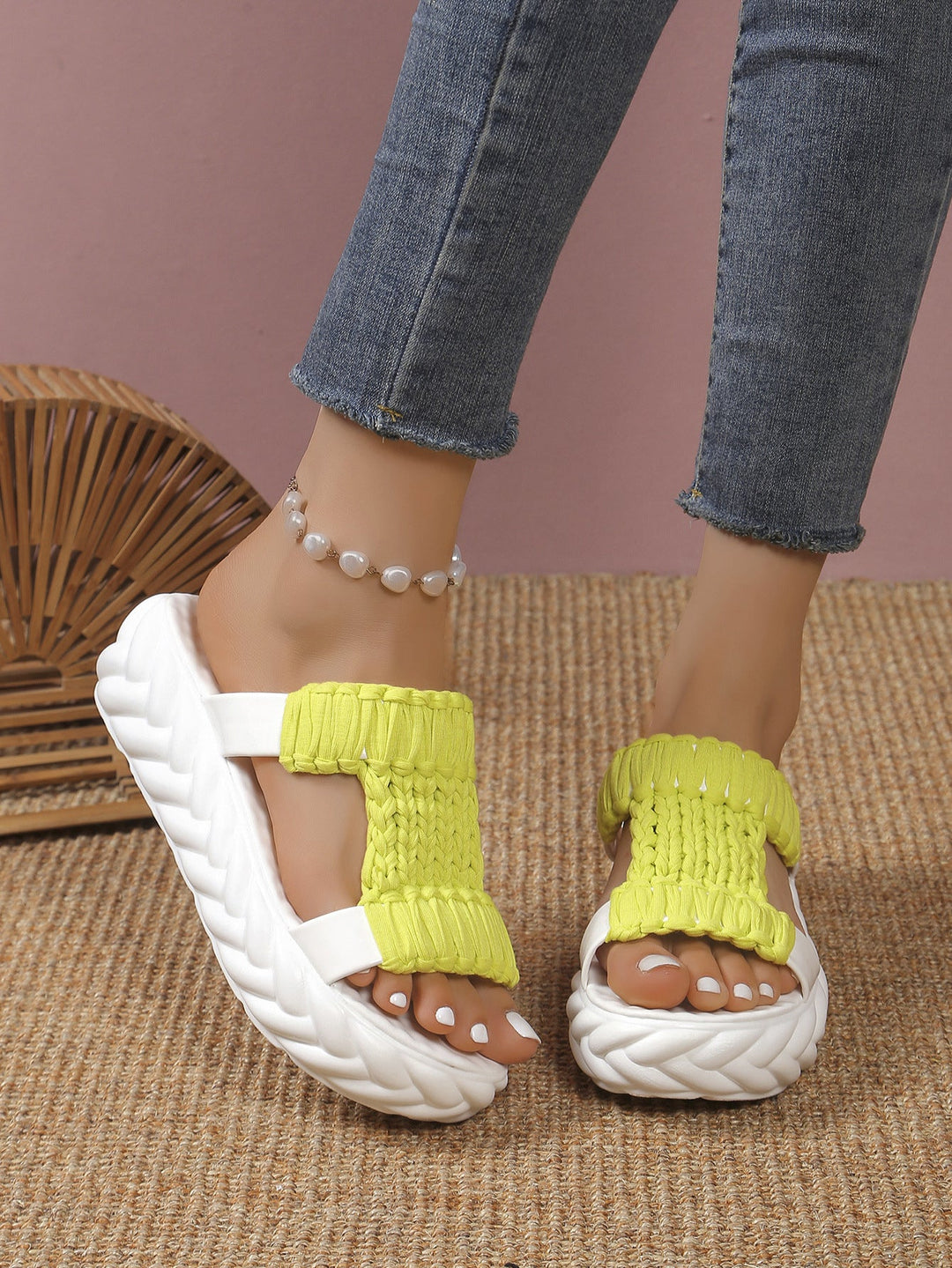Damen trendige Badesandalen mit hoher rutschfester Sohle