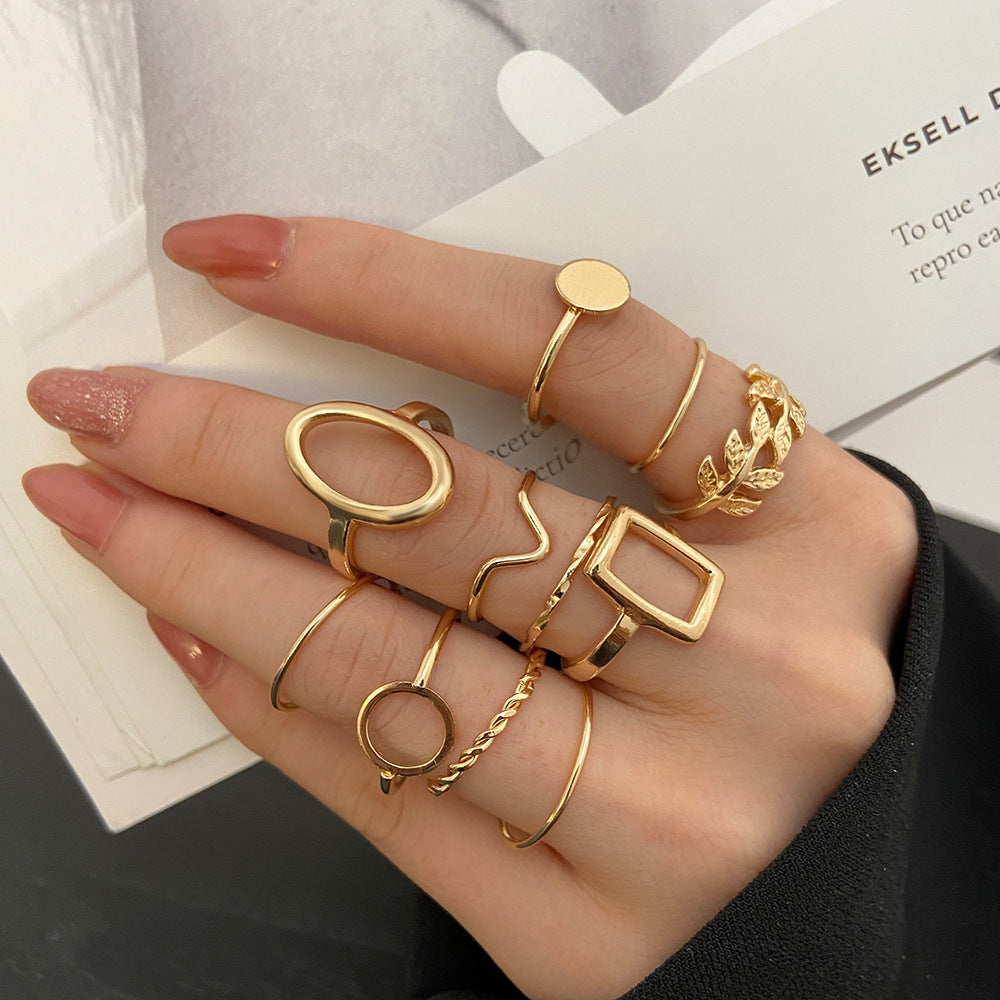 Damen Ring-Set mit funkelnden Kristallen und kreativen Designs Shop Nory
