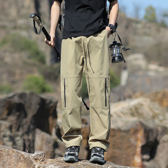 Herren Technische Outdoor- und Wanderhose mit Reißverschlusstaschen und verstellbarer Taille Shop Nory