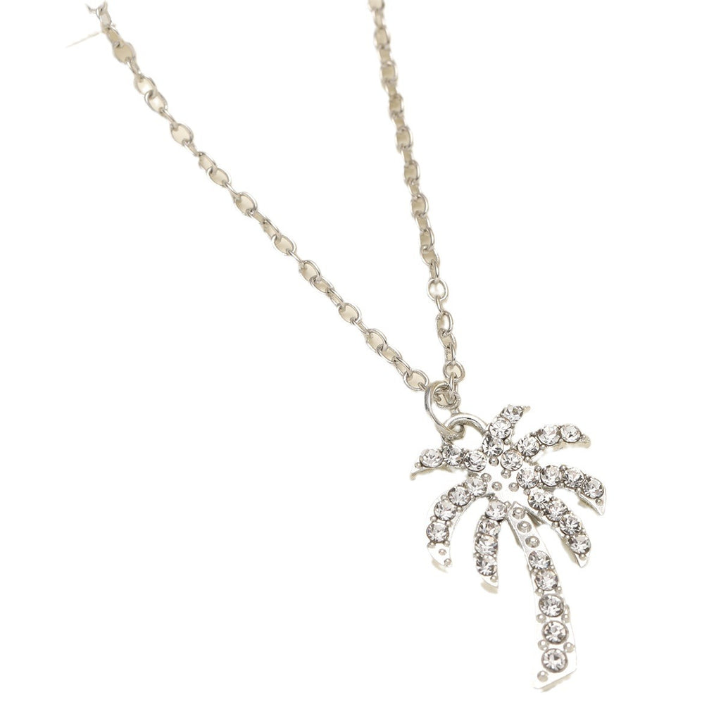 Damen Halskette mit glitzerndem Palmenanhänger Shop Nory