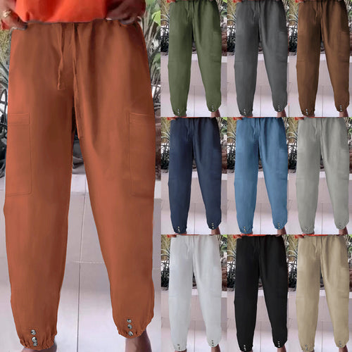 Damen Cargo-Jogginghose mit Kordelzug, aufgesetzten Taschen und Knopfmanschetten Shop Nory