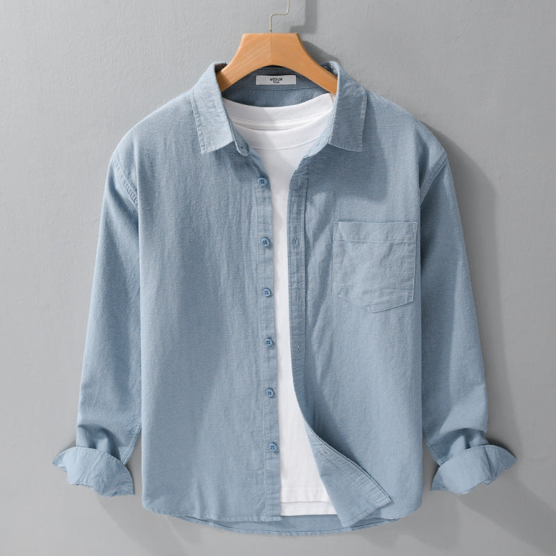 Herren Soft‑Touch Baumwollmix Overshirt im Layering‑Look mit Brusttasche Shop Nory
