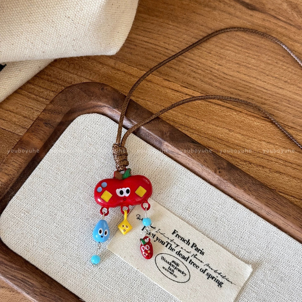 Damen Kette mit kreativem, farbenfrohem Anhänger aus handgefertigten Materialien Shop Nory
