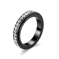 Herren Ring mit funkelndem Kristallbesatz und eleganter schwarzer Oberfläche Shop Nory