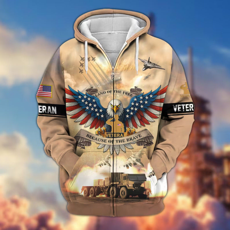Herren Kapuzensweater mit amerikanischem Veteranenmotiv Shop Nory