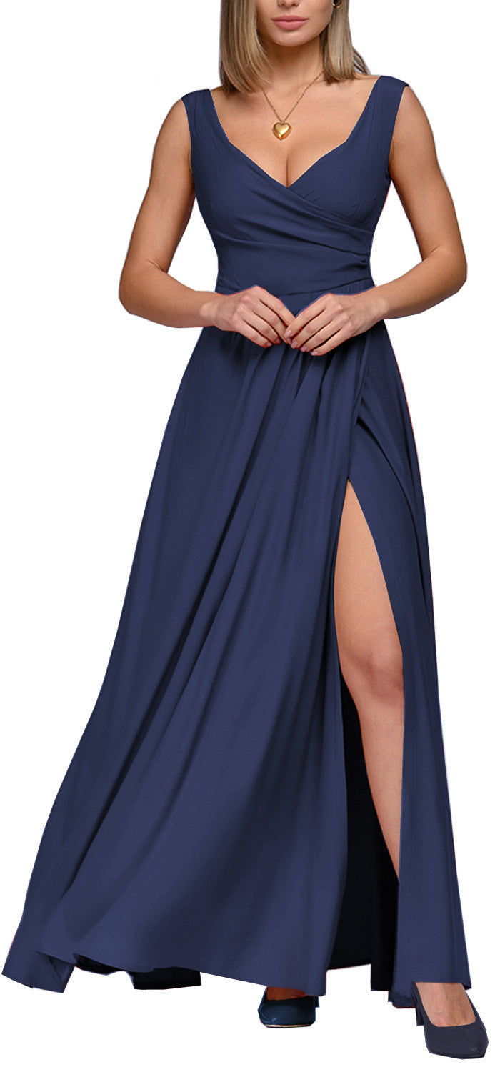 Damen Maxikleid mit elegantem Wickeldesign und seitlichem Schlitz