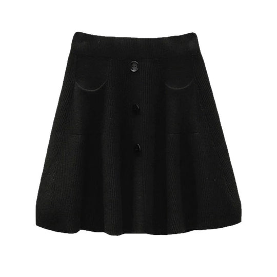 Damen Eleganter Strickrock mit Knöpfen Shop Nory
