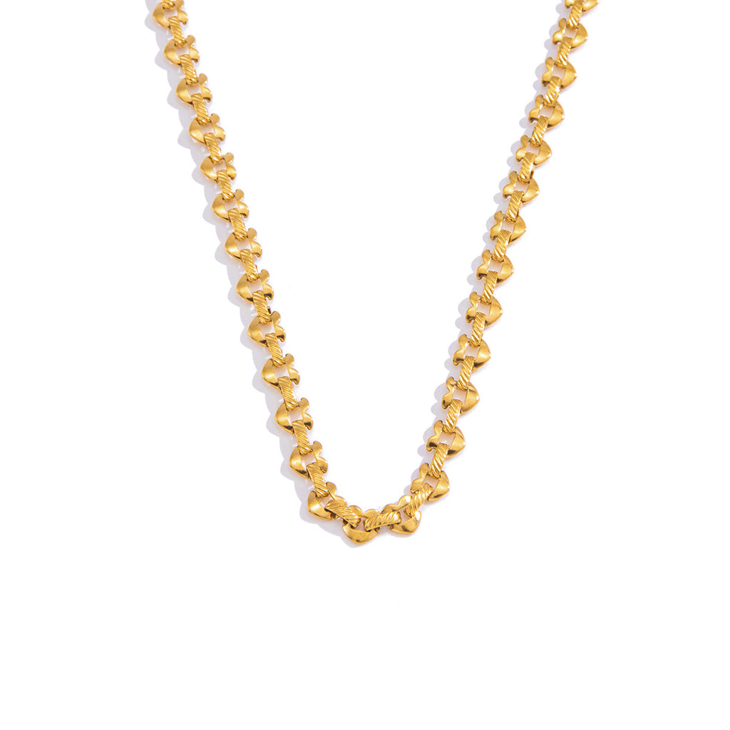 Damen Edelstahl-Halskette mit elegantem Strukturdesign Shop Nory