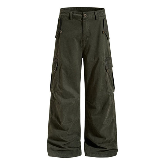 Damen Weite Cargo-Culottehose mit hoher Taille und Multi-Taschen Shop Nory