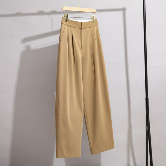 Damen Hochtaillierte Plissee-Bundhose mit weitem Bein Shop Nory