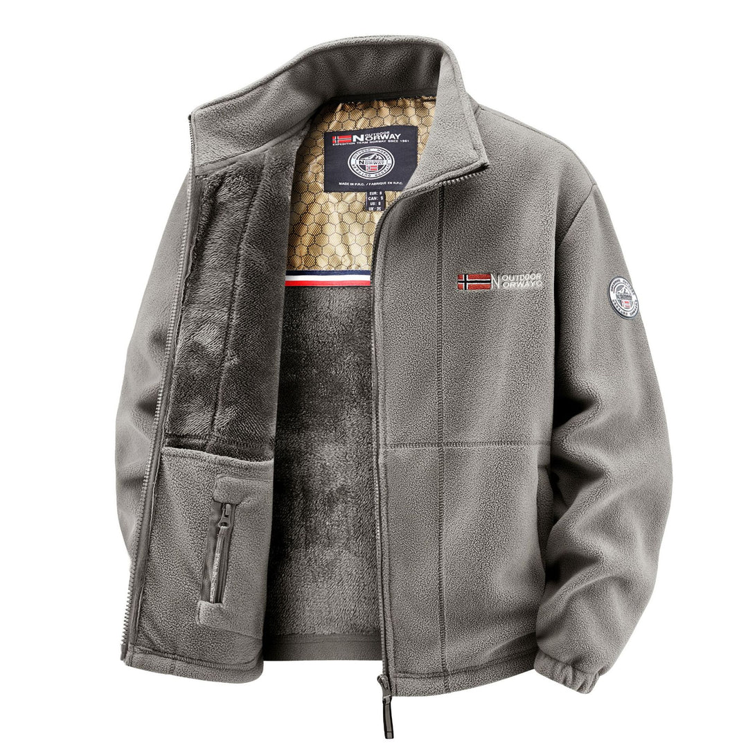 Herren Thermo-Fleecejacke mit Teddy-Innenfutter und Stehkragen Shop Nory