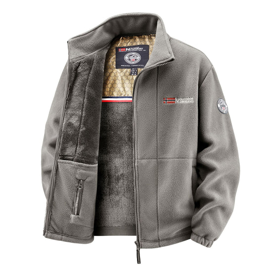 Herren Thermo-Fleecejacke mit Teddy-Innenfutter und Stehkragen Shop Nory