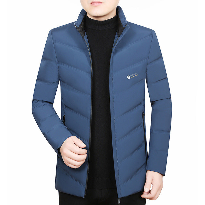 Herren Slim-Fit Reisesteppjacke mit Stehkragen und Chevron-Steppung Shop Nory