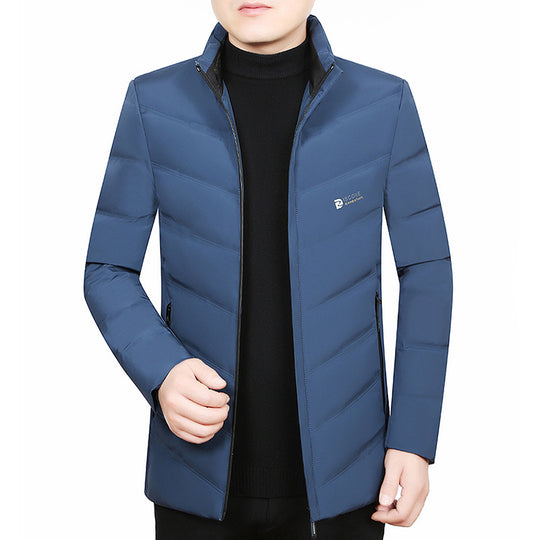 Herren Slim-Fit Reisesteppjacke mit Stehkragen und Chevron-Steppung Shop Nory