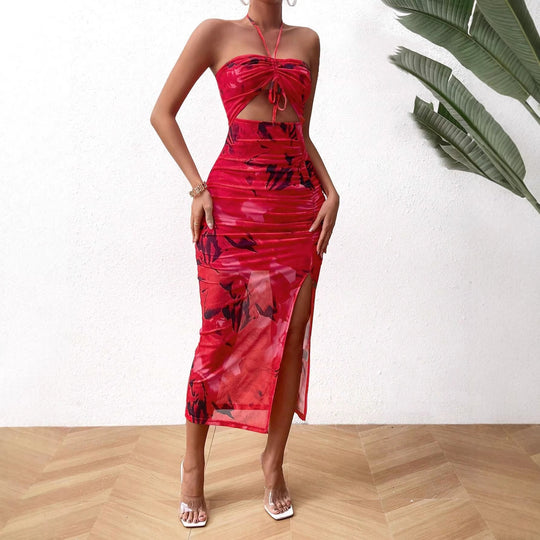 Damen Midikleid mit Cut-Outs, Neckholder und seitlichem Beinschlitz Shop Nory