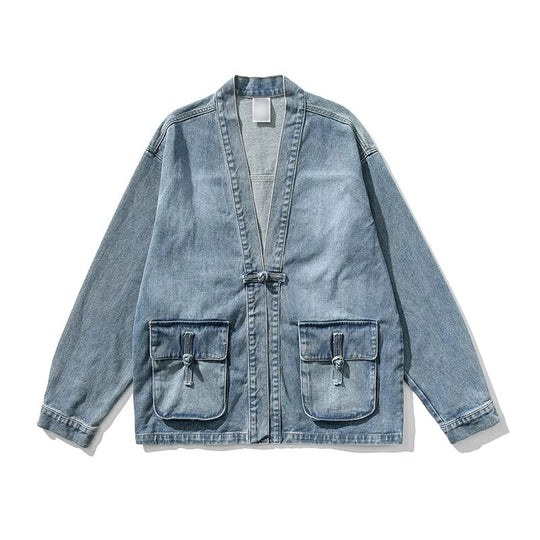Damen Modische Denim Jacke mit Taschen