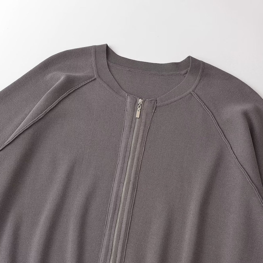 Damen Oversize Strick-Bomberjacke mit Raglanärmeln und Rippbündchen Shop Nory