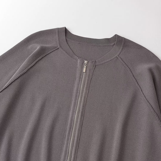 Damen Oversize Strick-Bomberjacke mit Raglanärmeln und Rippbündchen Shop Nory