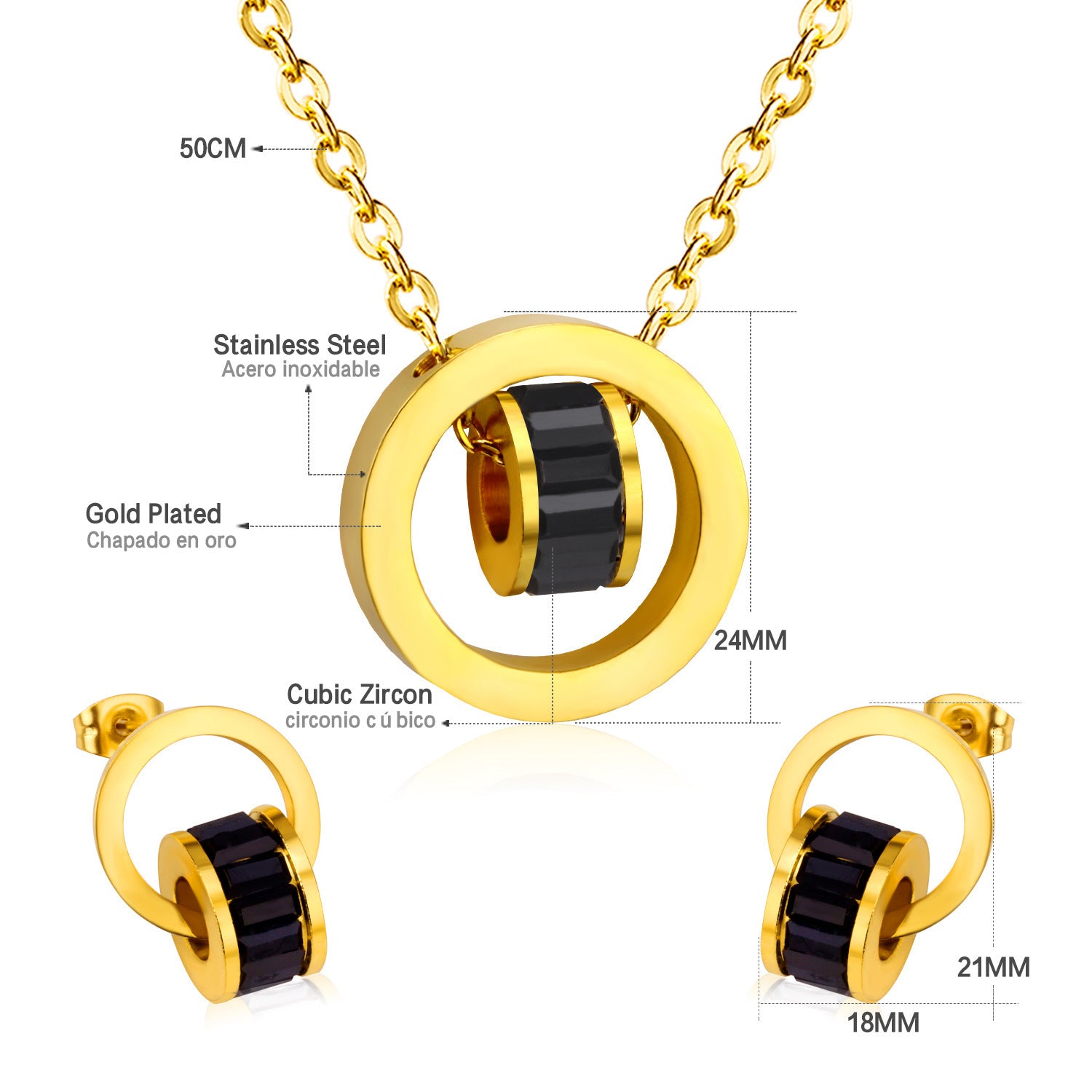 Damen Schmuckset mit eleganten Zirkonia-Elementen und modernem Design Shop Nory