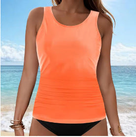 Damen Tankini-Oberteil mit Raffung