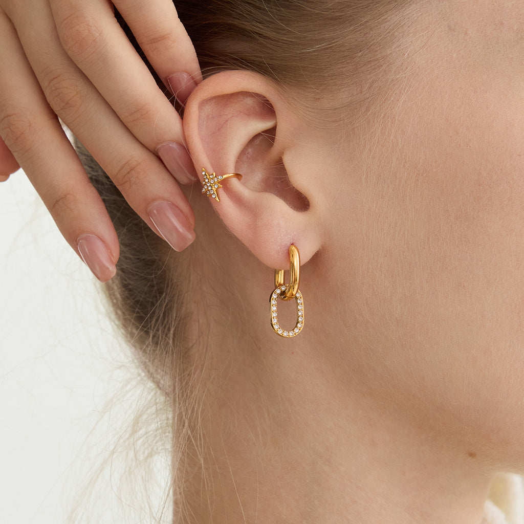 Damen Ohrhänger im eleganten Sternen-Design mit funkelnden Zirkonia Shop Nory
