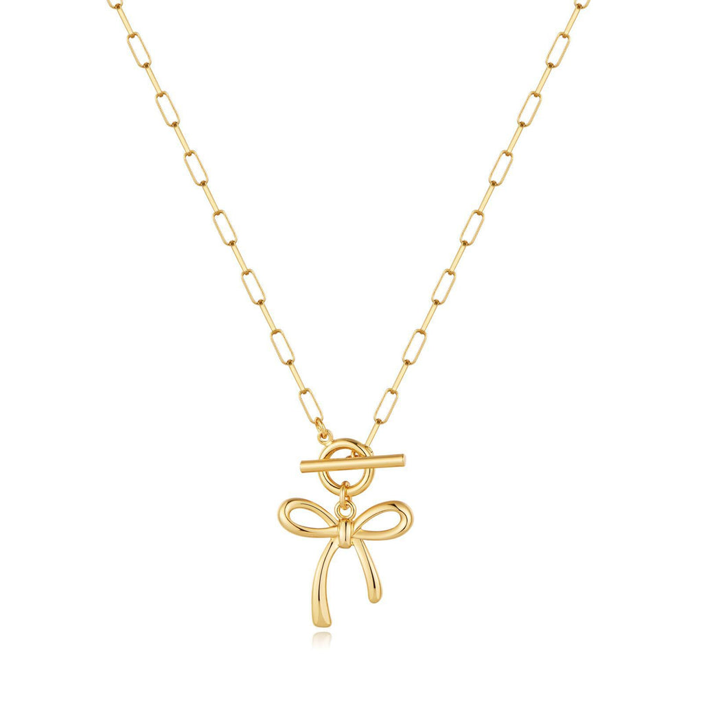 Damen Halskette mit elegantem Schleifenanhänger und robustem Kettendesign Shop Nory