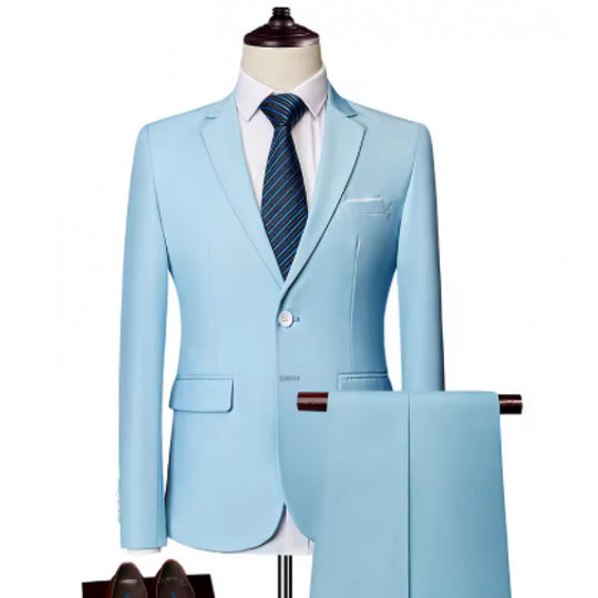 Herren Taillierter Zweiteiler-Anzug mit schmalem Revers und Ein-Knopf-Verschluss Shop Nory