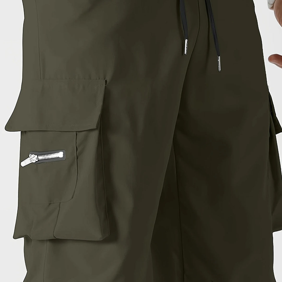 Herren Relaxed Cargo-Hose mit Tunnelzugbund, großen Klapp‑Utilitytaschen und geradem Bein Shop Nory