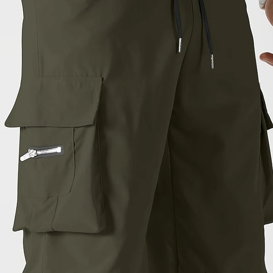 Herren Relaxed Cargo-Hose mit Tunnelzugbund, großen Klapp‑Utilitytaschen und geradem Bein Shop Nory