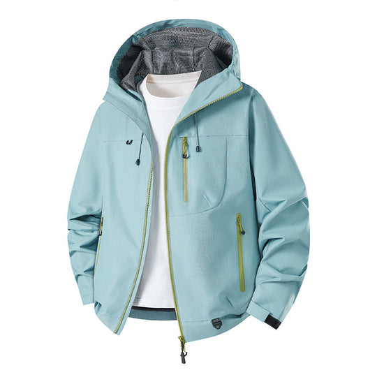 Herren Wasserabweisende technische Softshell-Jacke mit Kapuze, atmungsaktivem Mesh-Futter und Reißverschlusstaschen Shop Nory