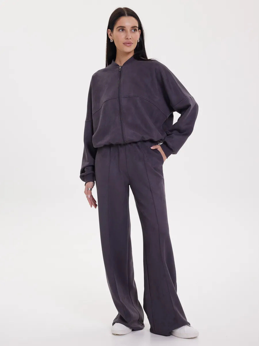 Damen Elegantes und bequemes Fleece-Trainingsset Shop Nory