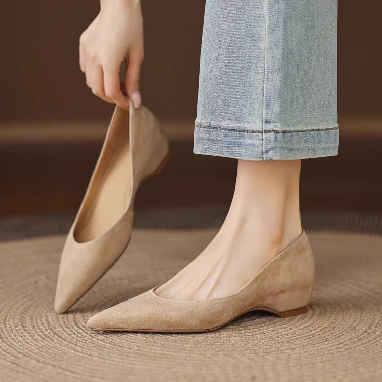 Damen bequeme und elegante Ballerina-Pumps mit spitzem Design und weich gepolsterter Innensohle