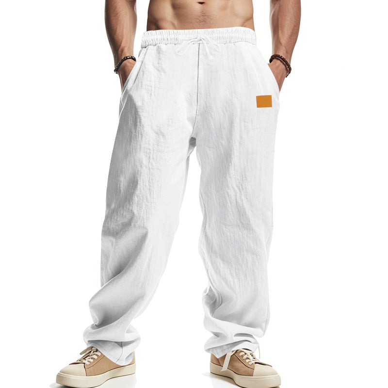 Herren lässige Leinenhose mit elastischem Bund und großzügigen Seitentaschen ShopNory