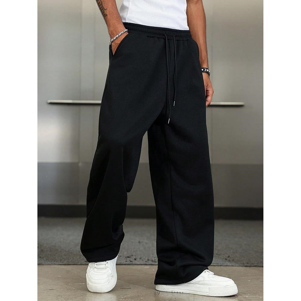 Herren nan weite Relax-Fleecehose mit tiefem Schritt, elastischem Kordelbund und lässigen Seitentaschen Shop Nory