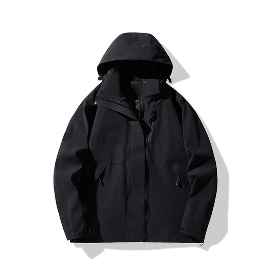 Herren Technische wasserdichte Kapuzen-Shelljacke im minimalistischen Urban-Look Shop Nory