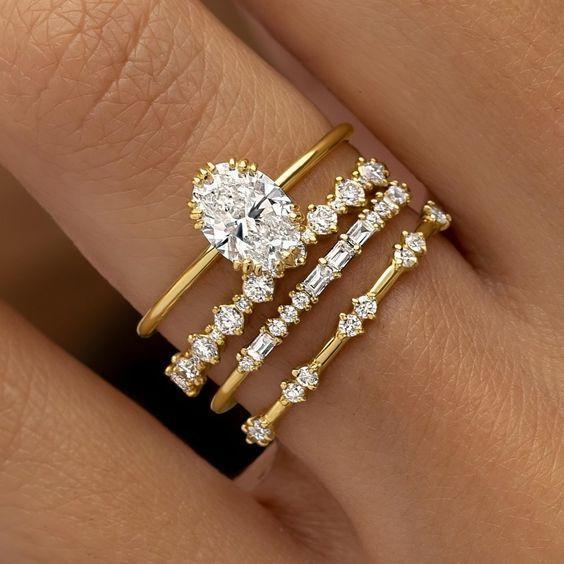 Damen Ring-Set mit funkelnden Zirkonia und eleganter Gestaltung Shop Nory